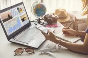 Woman planning to travel