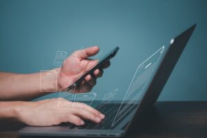 Document,Management,System,Concept,,Business,Man,Using,Computer,Online,Holding